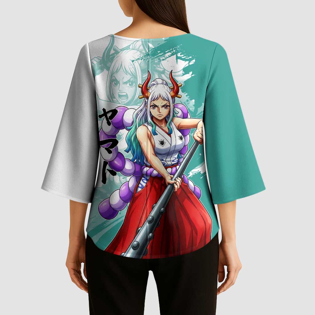 Yamato Oni Warrior One Piece Kimono Sleeve Blouse Japanese Anime Manga Graphic