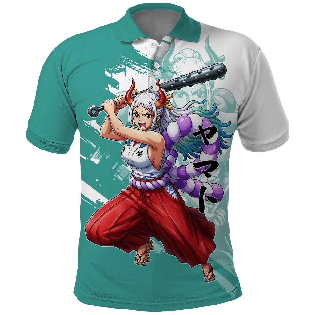 Yamato Oni Warrior One Piece Polo Shirt Japanese Anime Manga Graphic