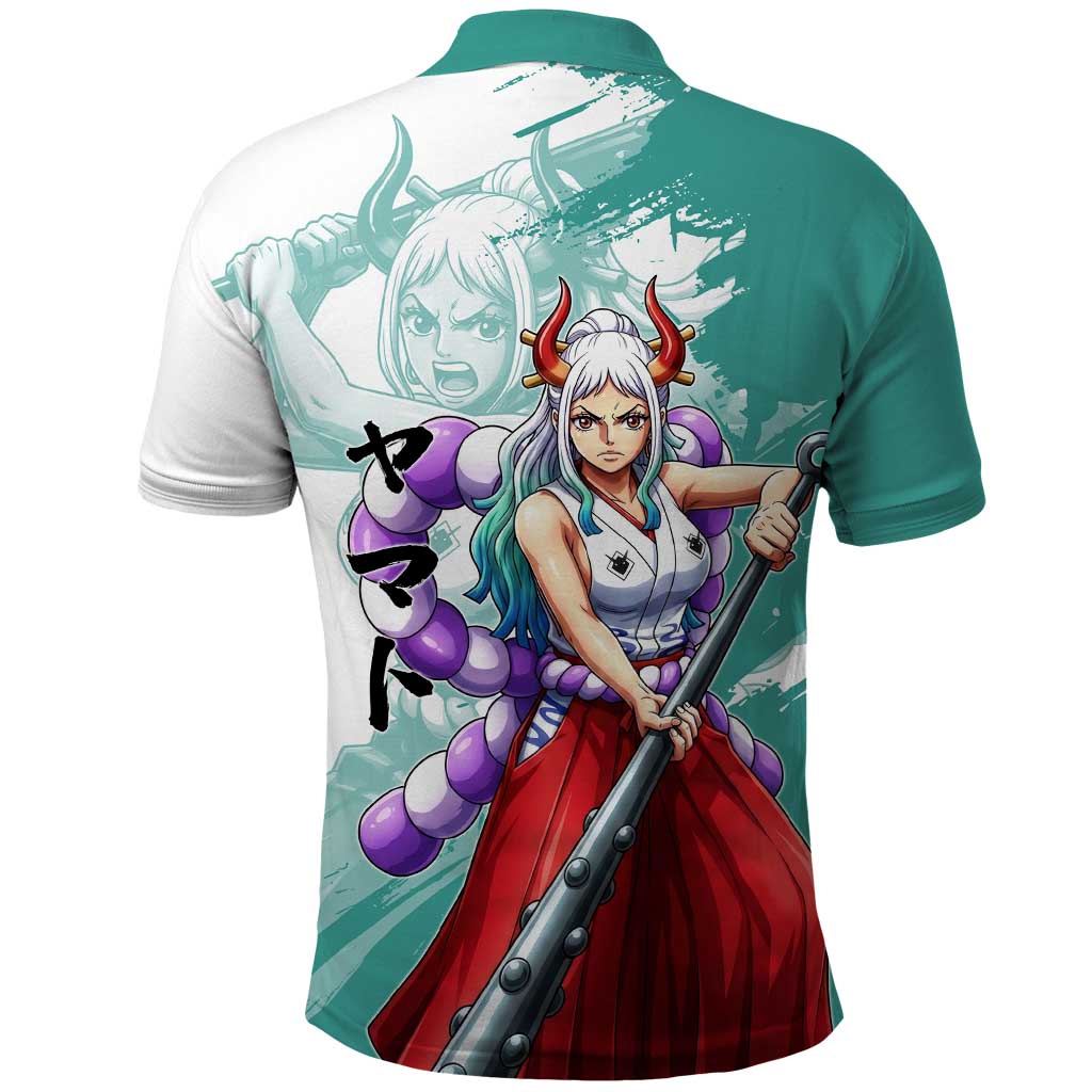 Yamato Oni Warrior One Piece Polo Shirt Japanese Anime Manga Graphic