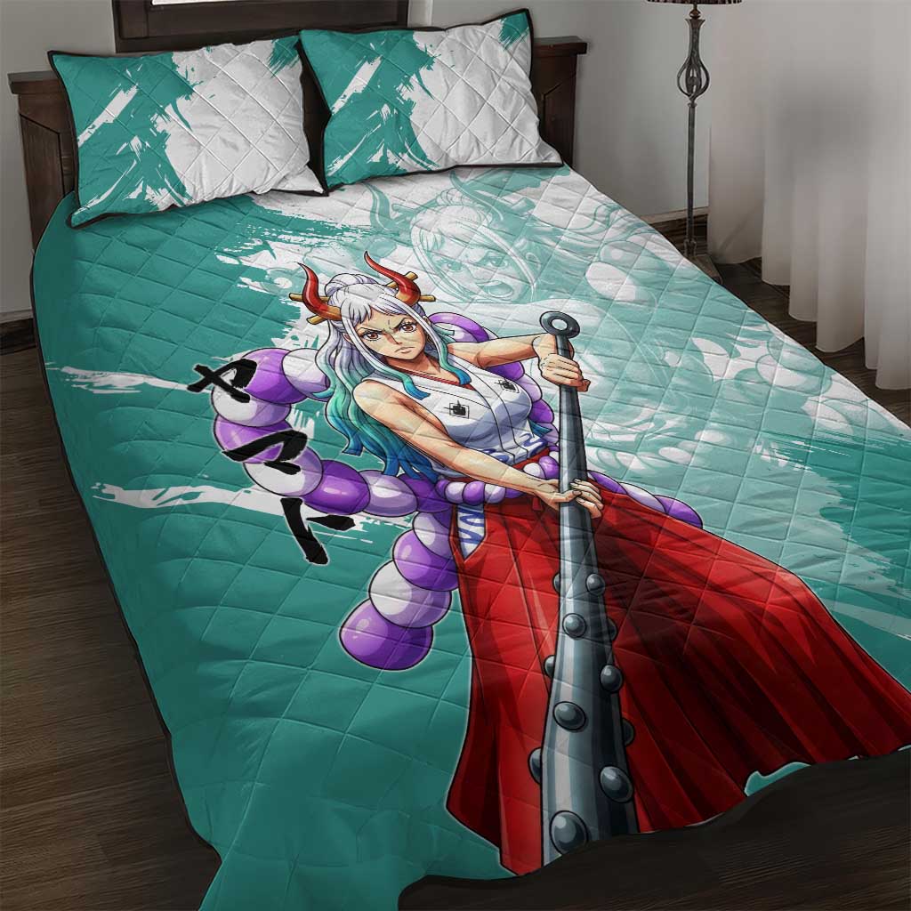 Yamato Oni Warrior One Piece Quilt Bed Set Japanese Anime Manga Graphic
