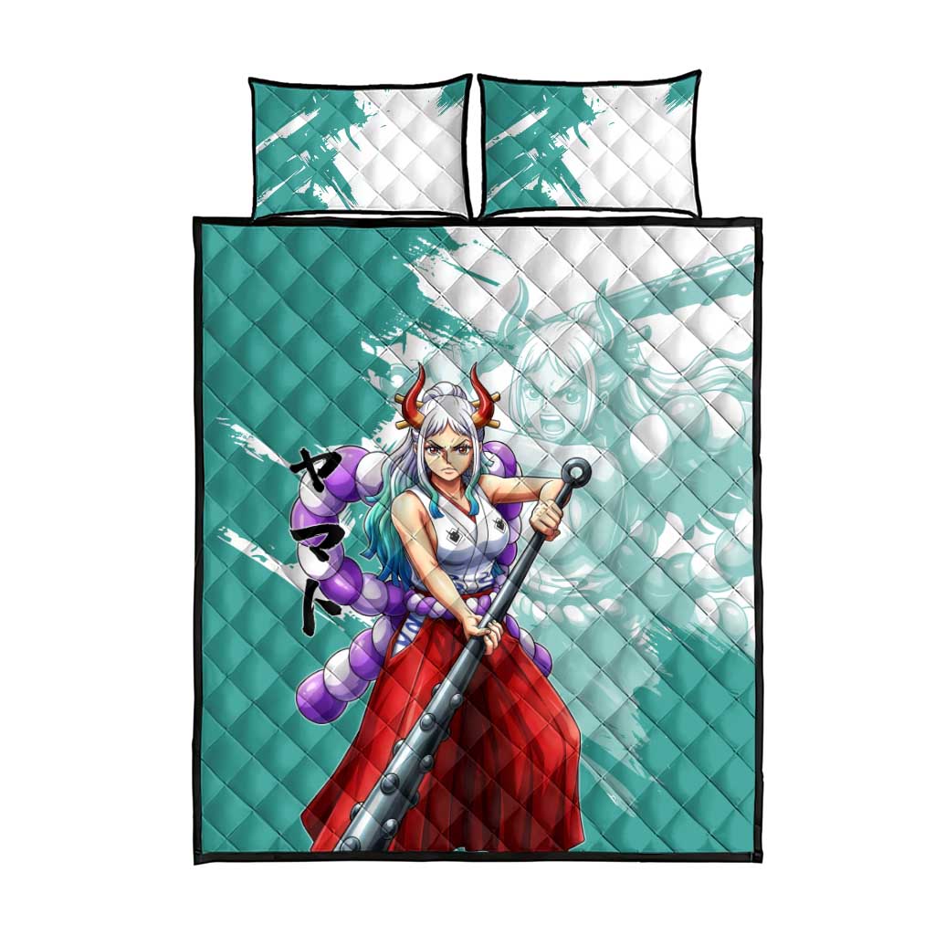 Yamato Oni Warrior One Piece Quilt Bed Set Japanese Anime Manga Graphic
