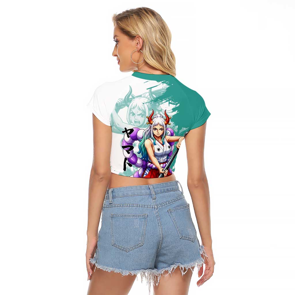 Yamato Oni Warrior One Piece Raglan Cropped T Shirt Japanese Anime Manga Graphic