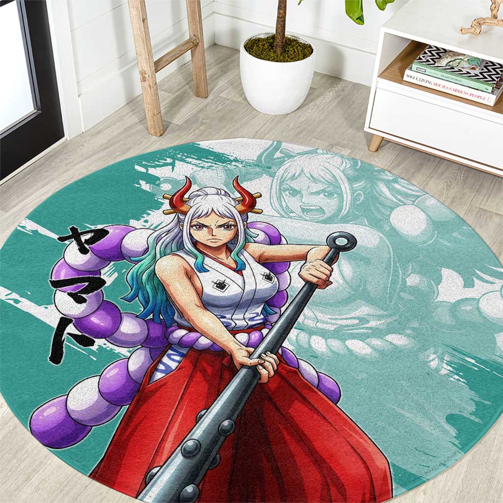 Yamato Oni Warrior One Piece Round Carpet Japanese Anime Manga Graphic