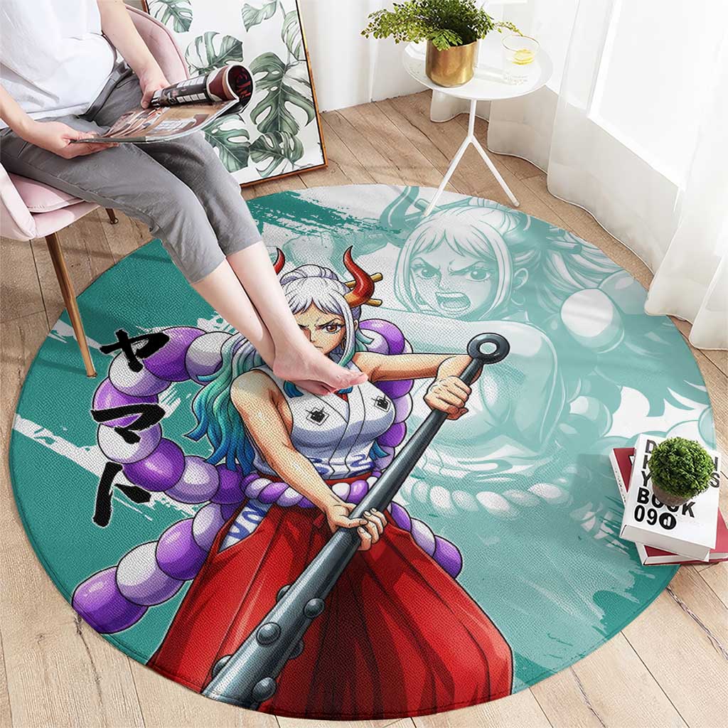 Yamato Oni Warrior One Piece Round Carpet Japanese Anime Manga Graphic