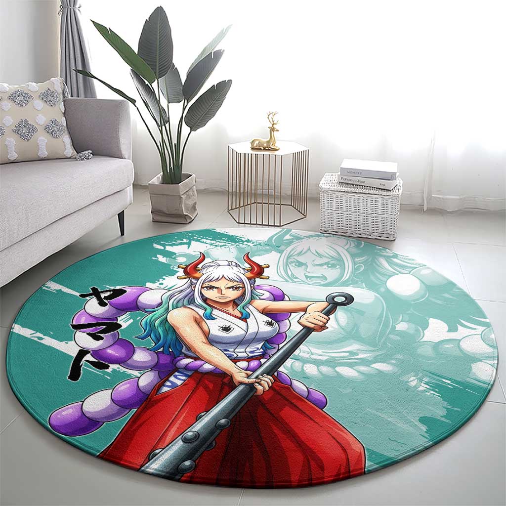 Yamato Oni Warrior One Piece Round Carpet Japanese Anime Manga Graphic