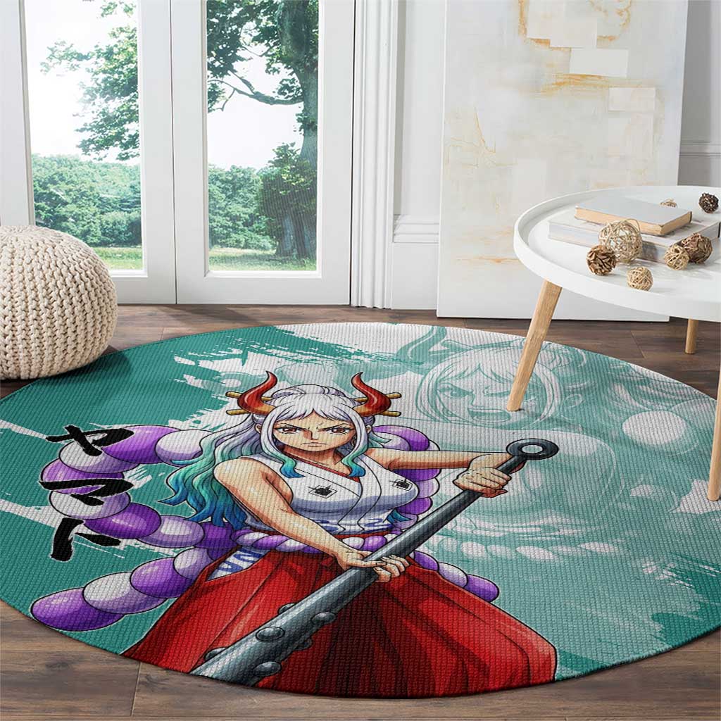 Yamato Oni Warrior One Piece Round Carpet Japanese Anime Manga Graphic