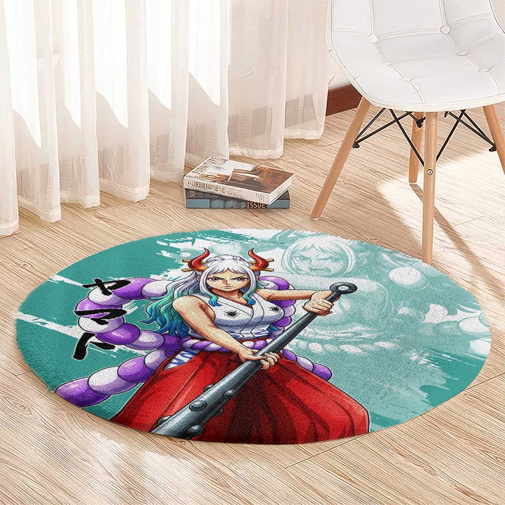 Yamato Oni Warrior One Piece Round Carpet Japanese Anime Manga Graphic