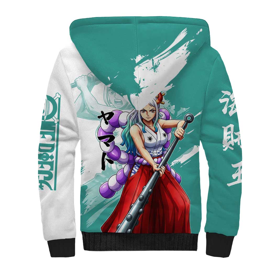 Yamato Oni Warrior One Piece Sherpa Hoodie Japanese Anime Manga Graphic