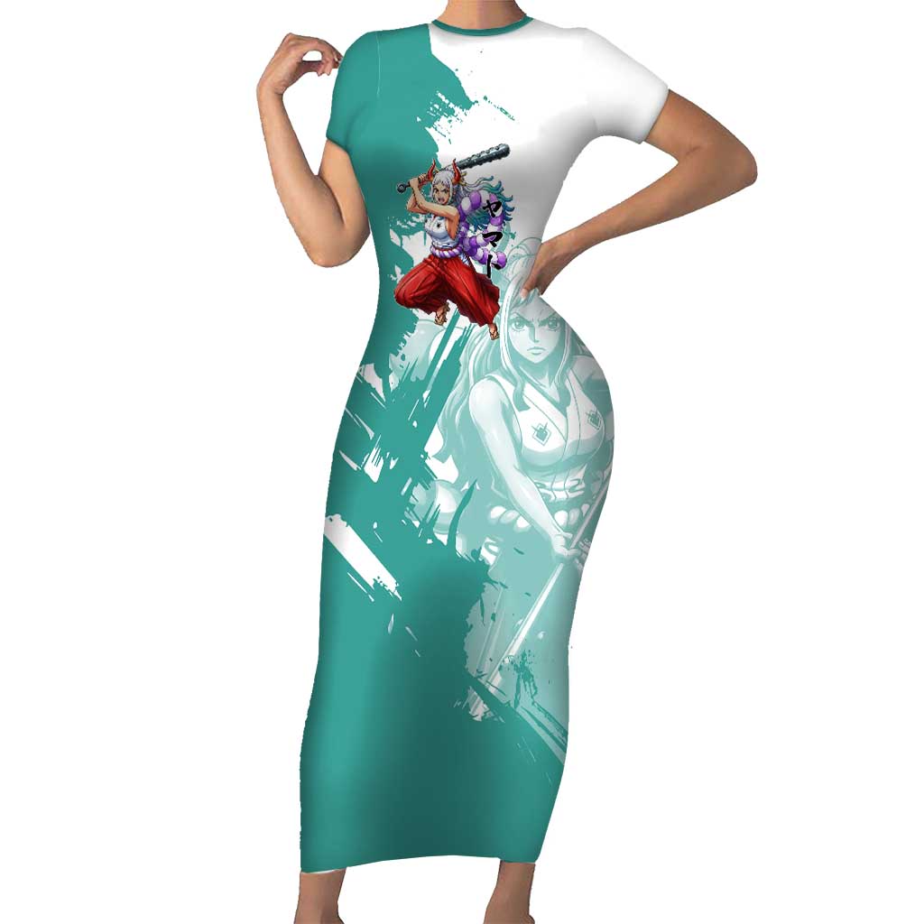 Yamato Oni Warrior One Piece Short Sleeve Bodycon Dress Japanese Anime Manga Graphic