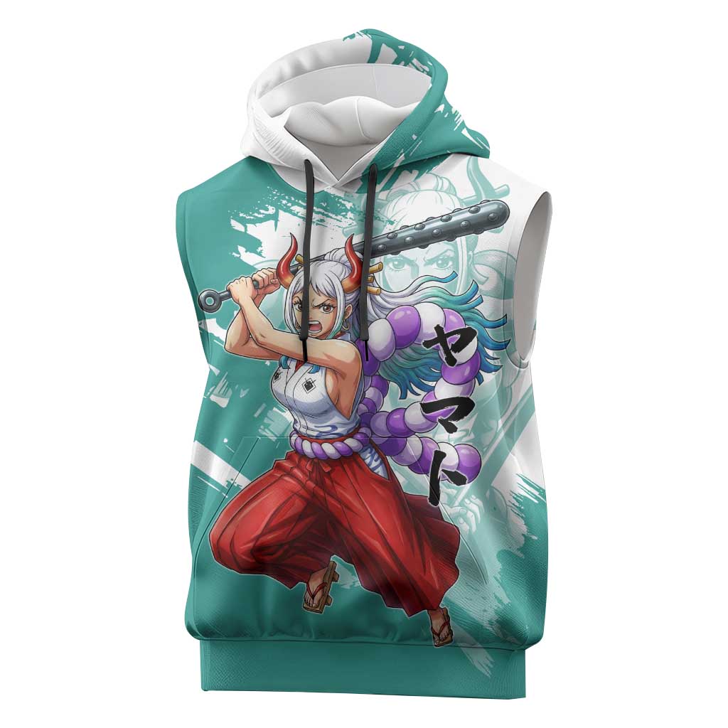 Yamato Oni Warrior One Piece Sleeveless Hoodie Japanese Anime Manga Graphic
