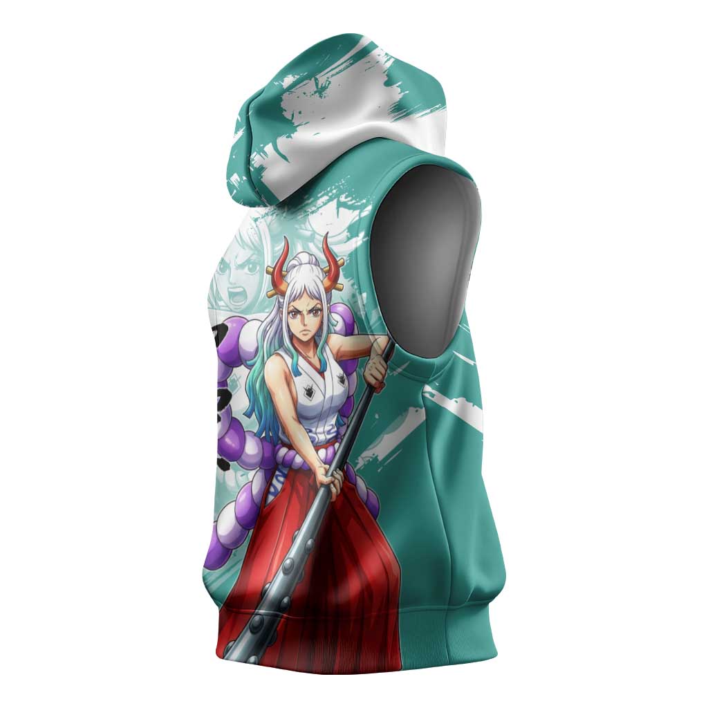 Yamato Oni Warrior One Piece Sleeveless Hoodie Japanese Anime Manga Graphic