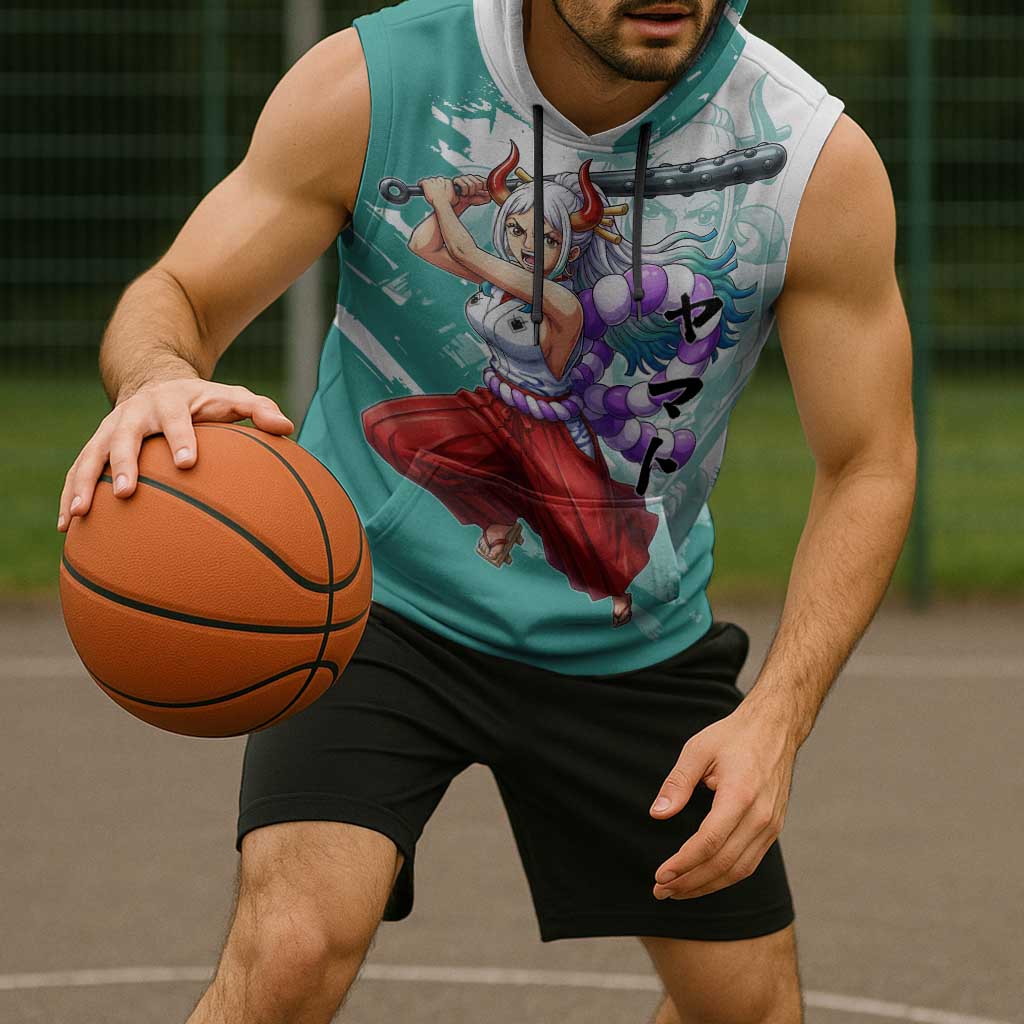 Yamato Oni Warrior One Piece Sleeveless Hoodie Japanese Anime Manga Graphic