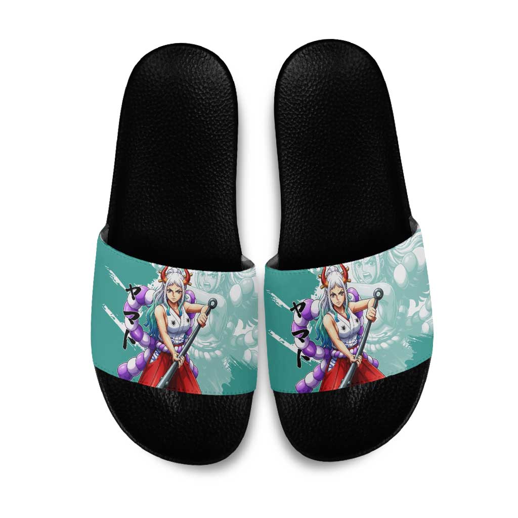 Yamato Oni Warrior One Piece Slide Sandals Japanese Anime Manga Graphic