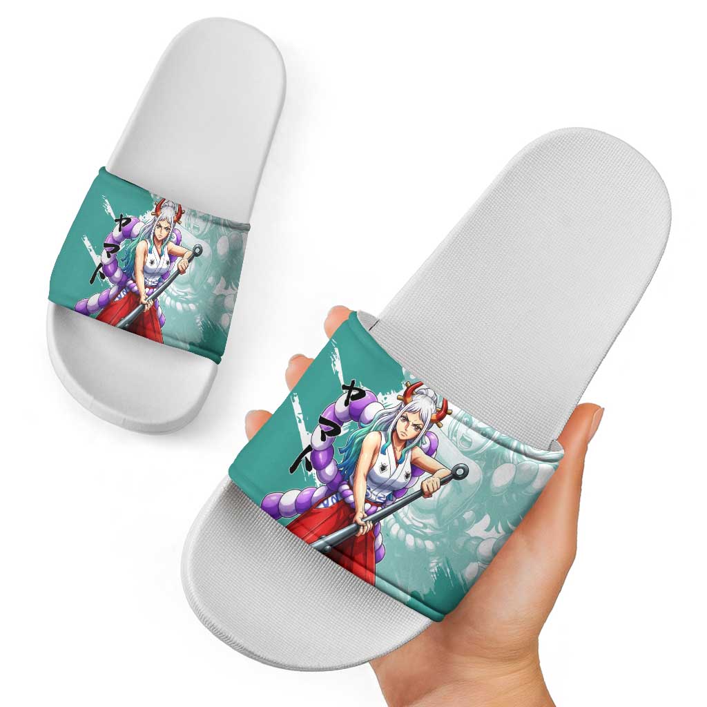 Yamato Oni Warrior One Piece Slide Sandals Japanese Anime Manga Graphic