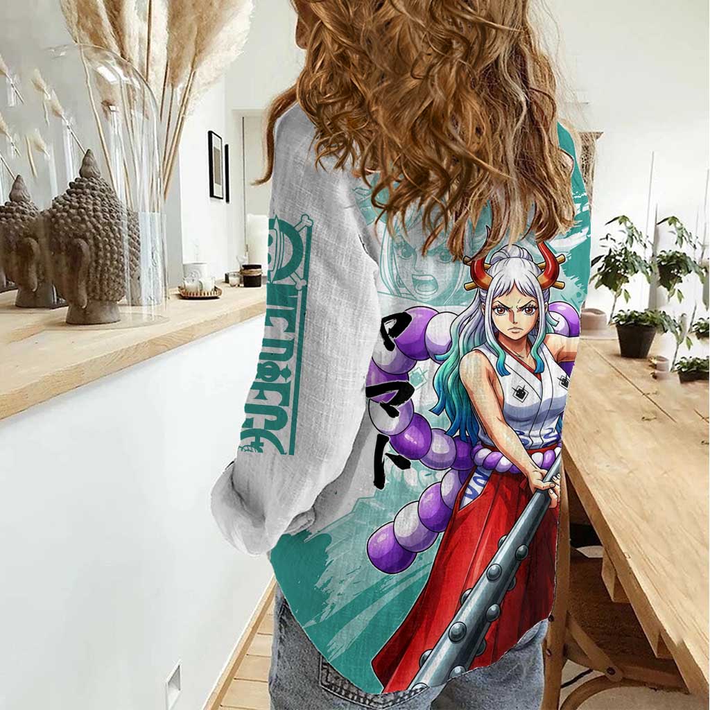 Yamato Oni Warrior One Piece Women Casual Shirt Japanese Anime Manga Graphic