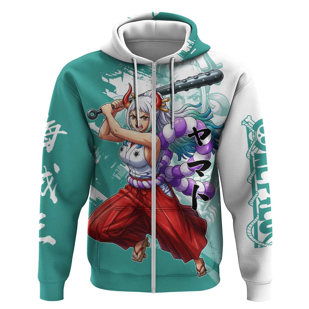 Yamato Oni Warrior One Piece Zip Hoodie Japanese Anime Manga Graphic