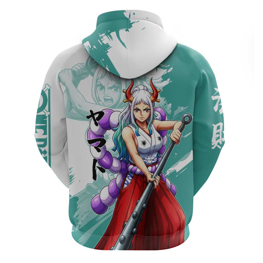 Yamato Oni Warrior One Piece Zip Hoodie Japanese Anime Manga Graphic