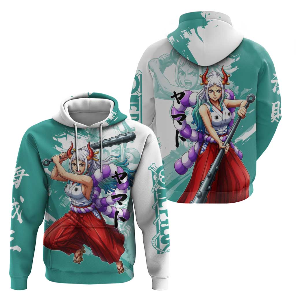 Yamato Oni Warrior One Piece Zip Hoodie Japanese Anime Manga Graphic