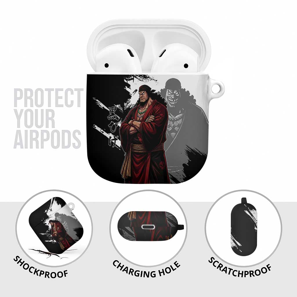 One Piece Blackbeard AirPods Case Dark Emperor Ink Splash Graphic