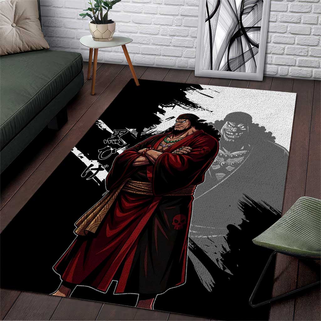 One Piece Blackbeard Area Rug Dark Emperor Ink Splash Graphic