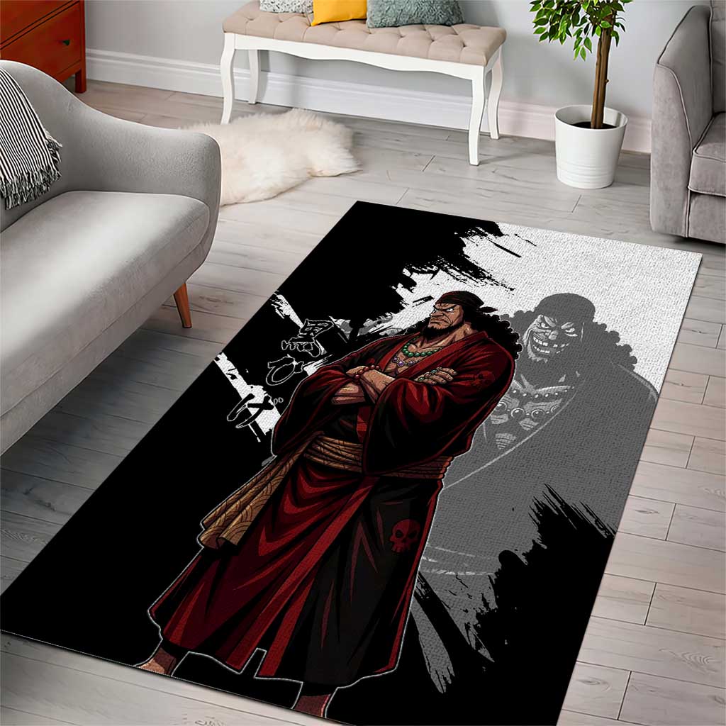 One Piece Blackbeard Area Rug Dark Emperor Ink Splash Graphic