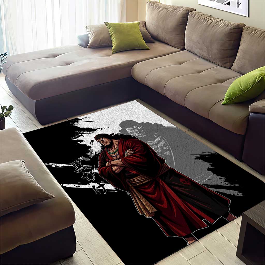 One Piece Blackbeard Area Rug Dark Emperor Ink Splash Graphic