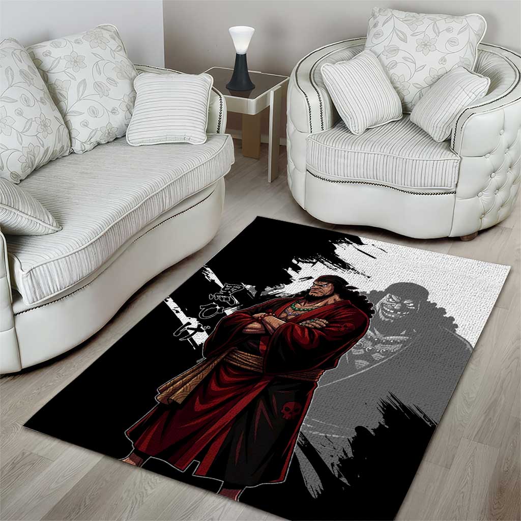 One Piece Blackbeard Area Rug Dark Emperor Ink Splash Graphic