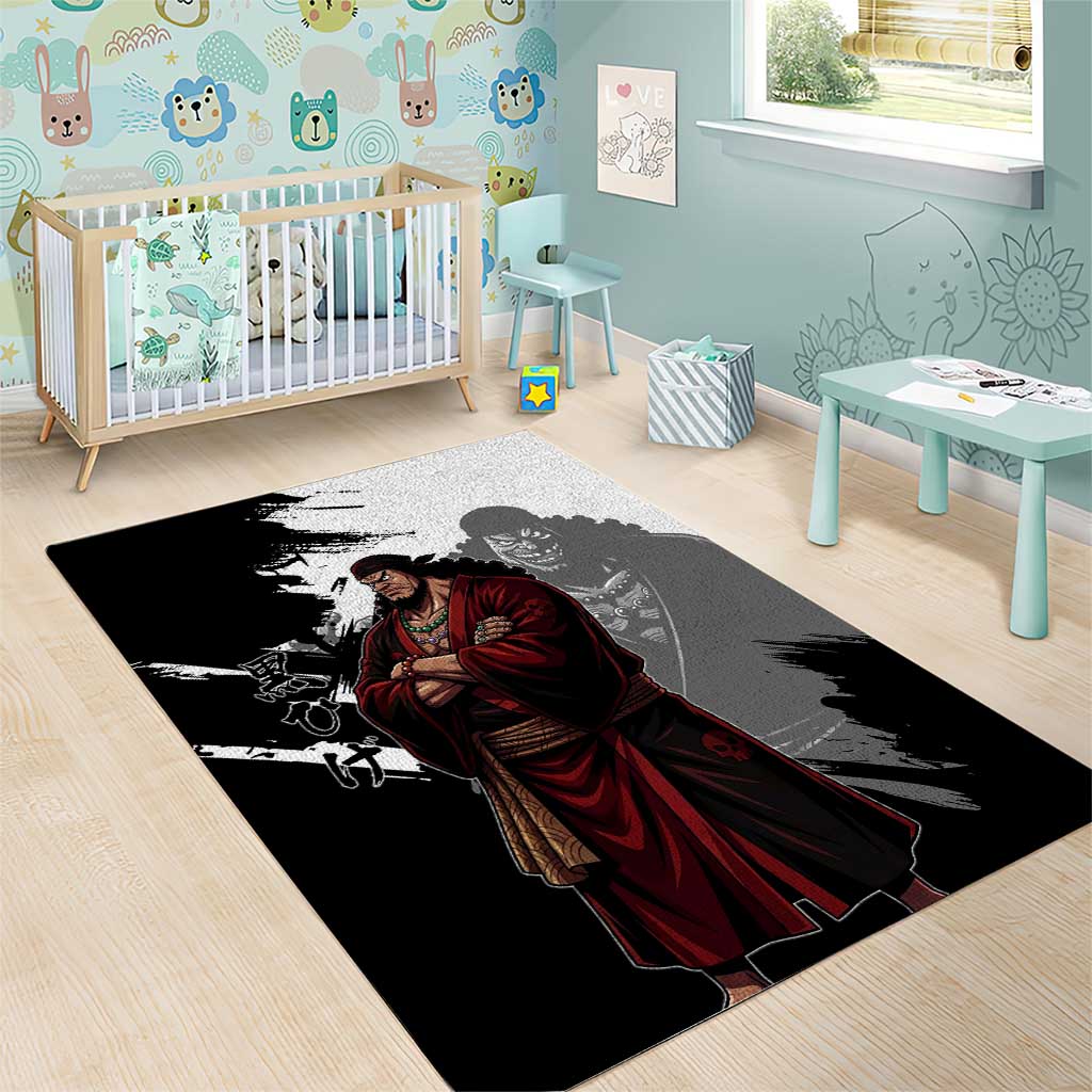One Piece Blackbeard Area Rug Dark Emperor Ink Splash Graphic