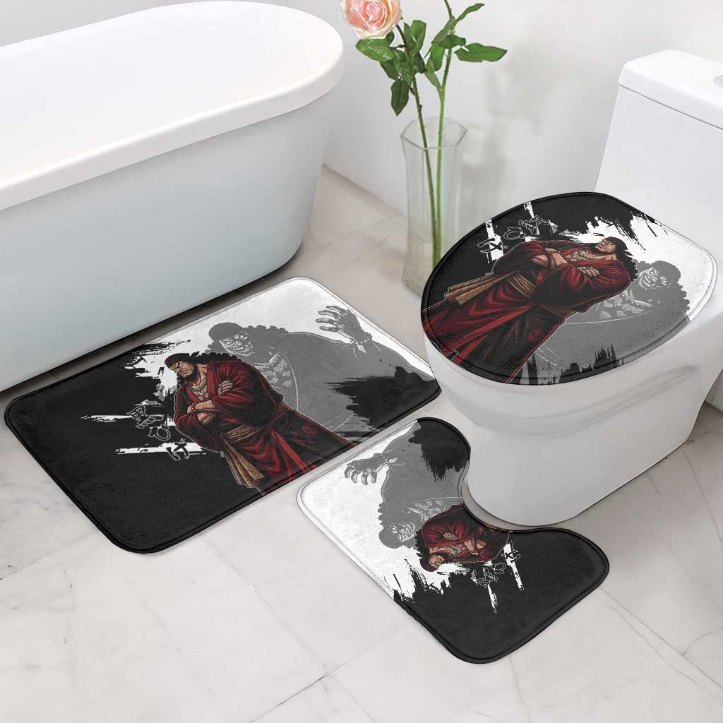 One Piece Blackbeard Bathroom Set Dark Emperor Ink Splash Graphic