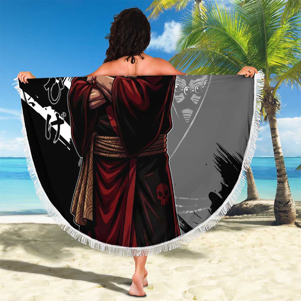 One Piece Blackbeard Beach Blanket Dark Emperor Ink Splash Graphic
