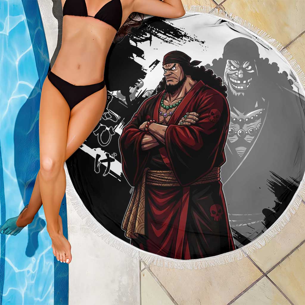 One Piece Blackbeard Beach Blanket Dark Emperor Ink Splash Graphic