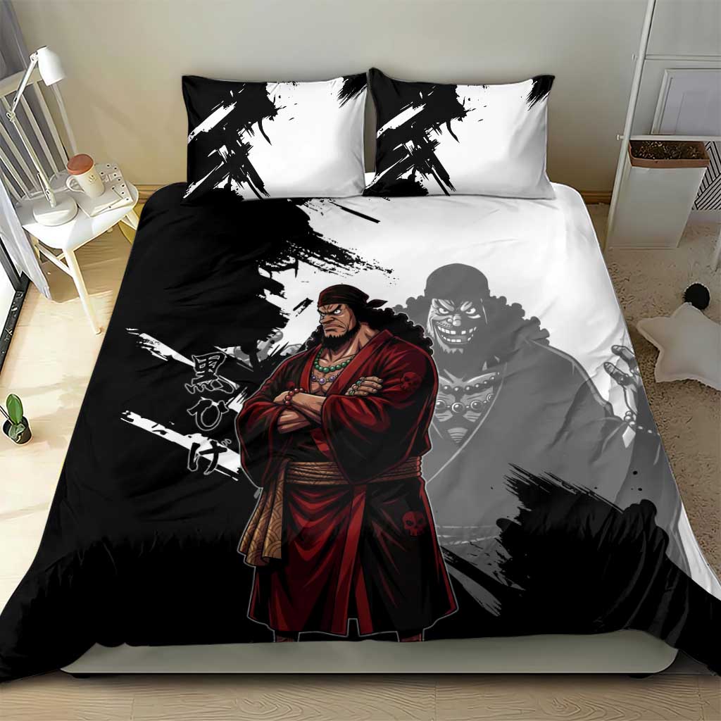 One Piece Blackbeard Bedding Set Dark Emperor Ink Splash Graphic