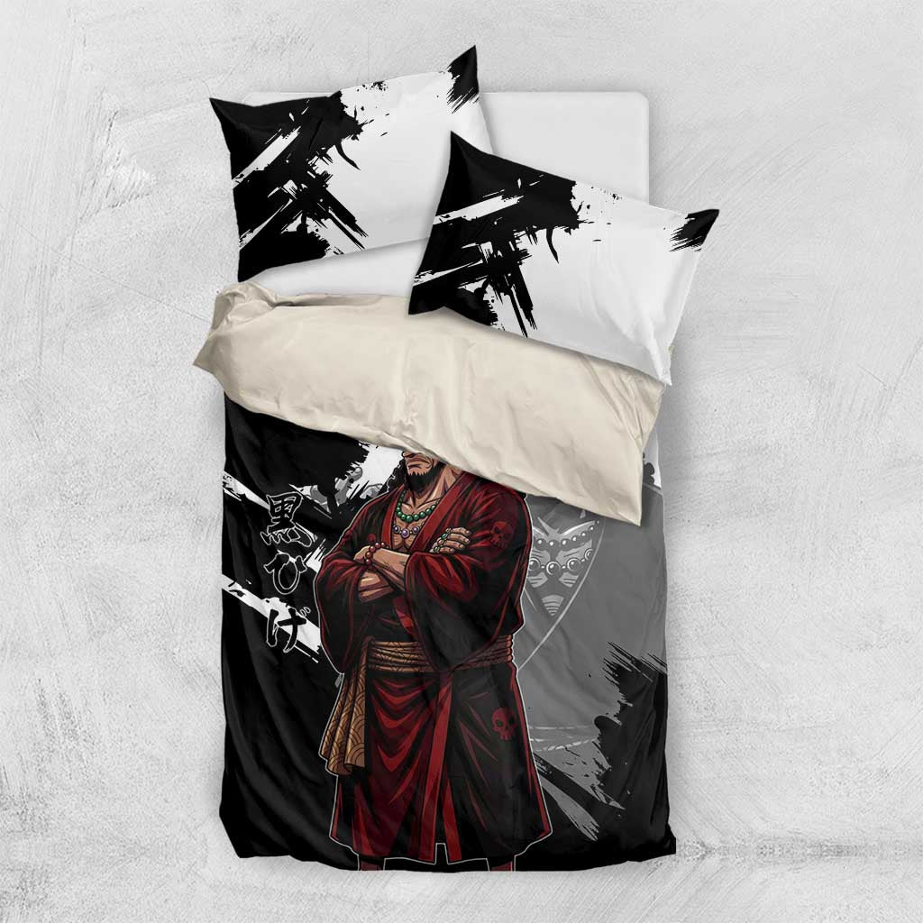 One Piece Blackbeard Bedding Set Dark Emperor Ink Splash Graphic