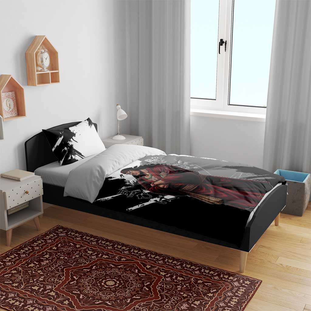 One Piece Blackbeard Bedding Set Dark Emperor Ink Splash Graphic