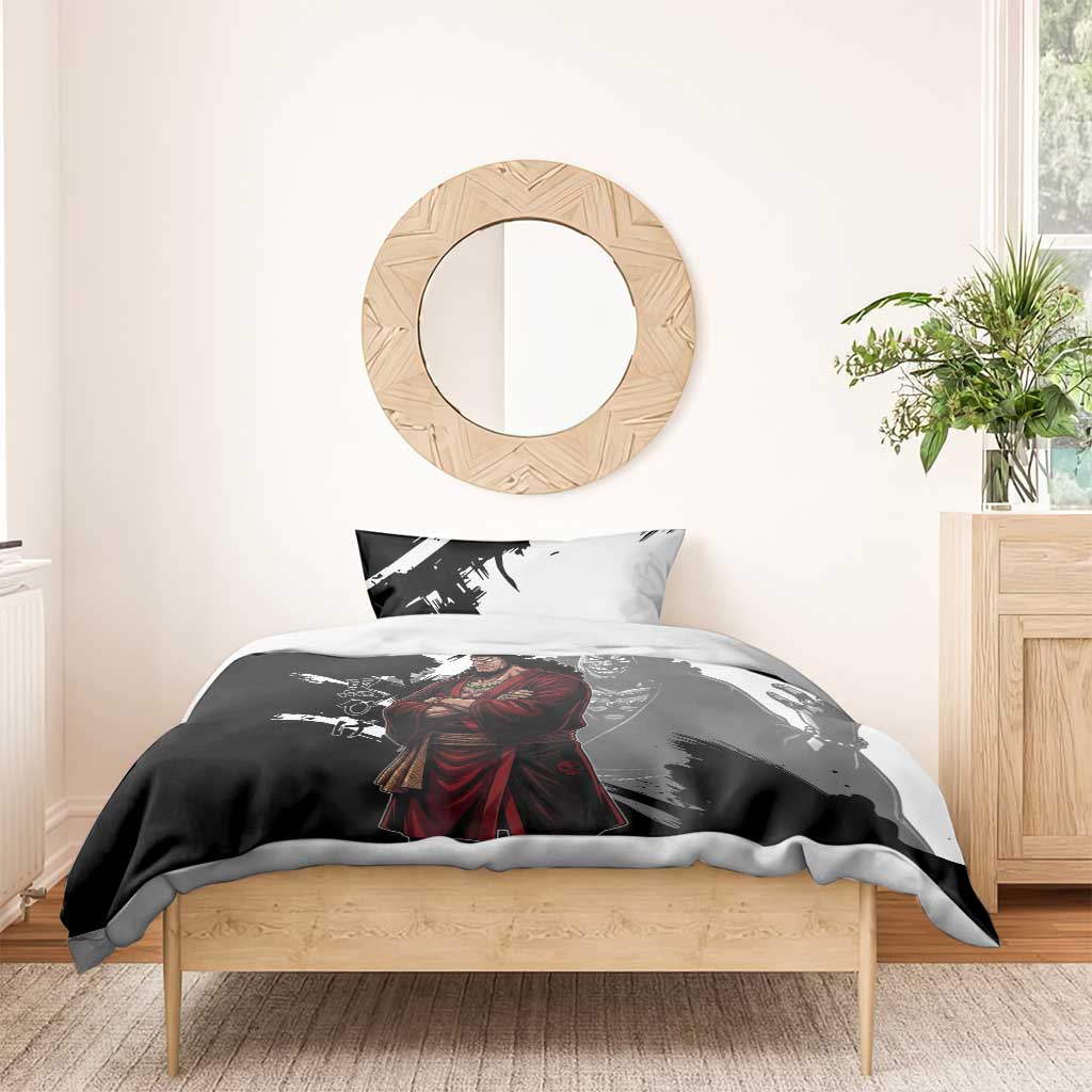 One Piece Blackbeard Bedding Set Dark Emperor Ink Splash Graphic