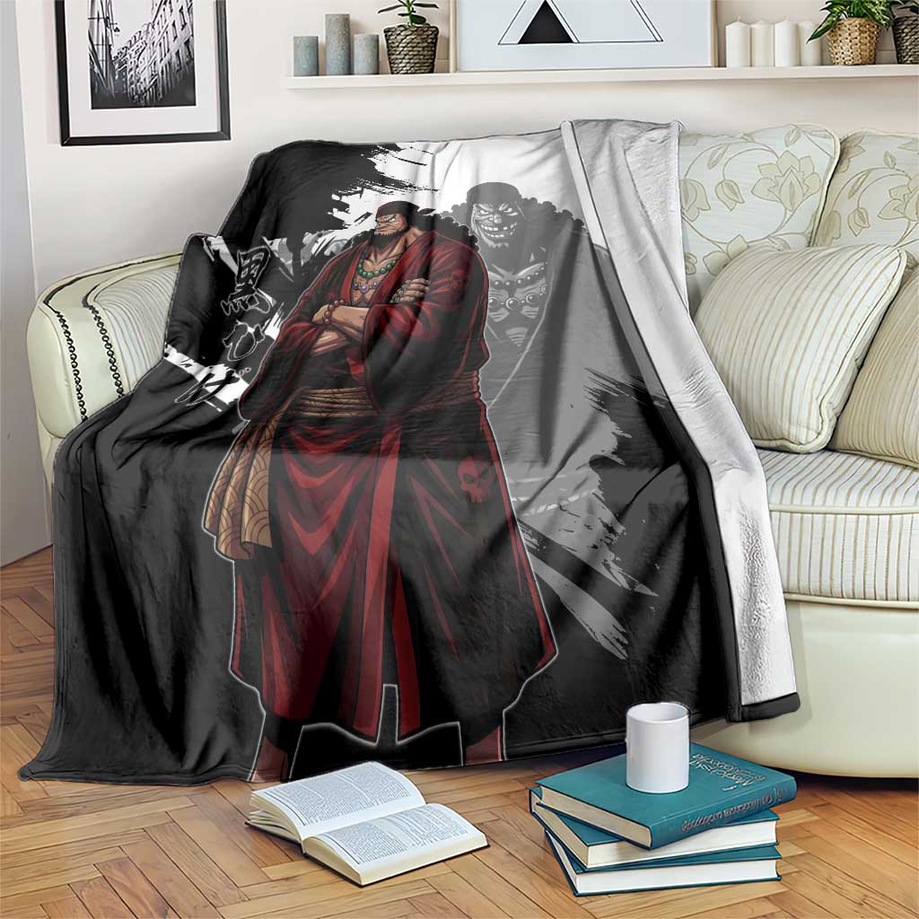 One Piece Blackbeard Blanket Dark Emperor Ink Splash Graphic