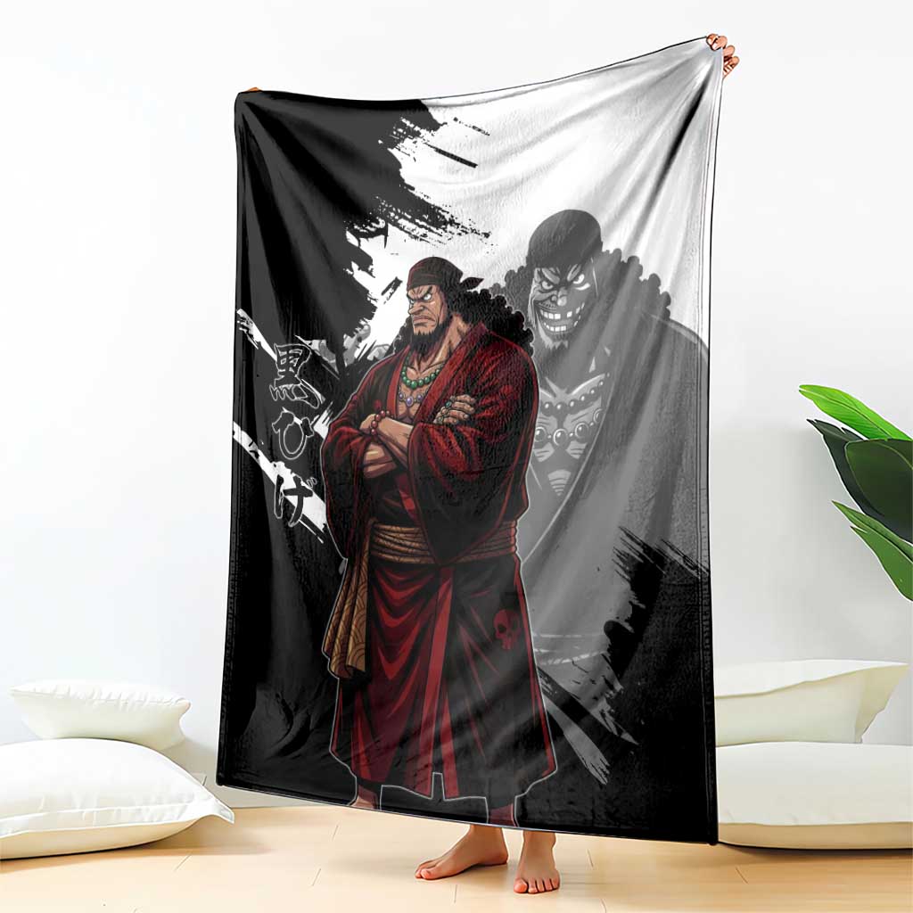 One Piece Blackbeard Blanket Dark Emperor Ink Splash Graphic