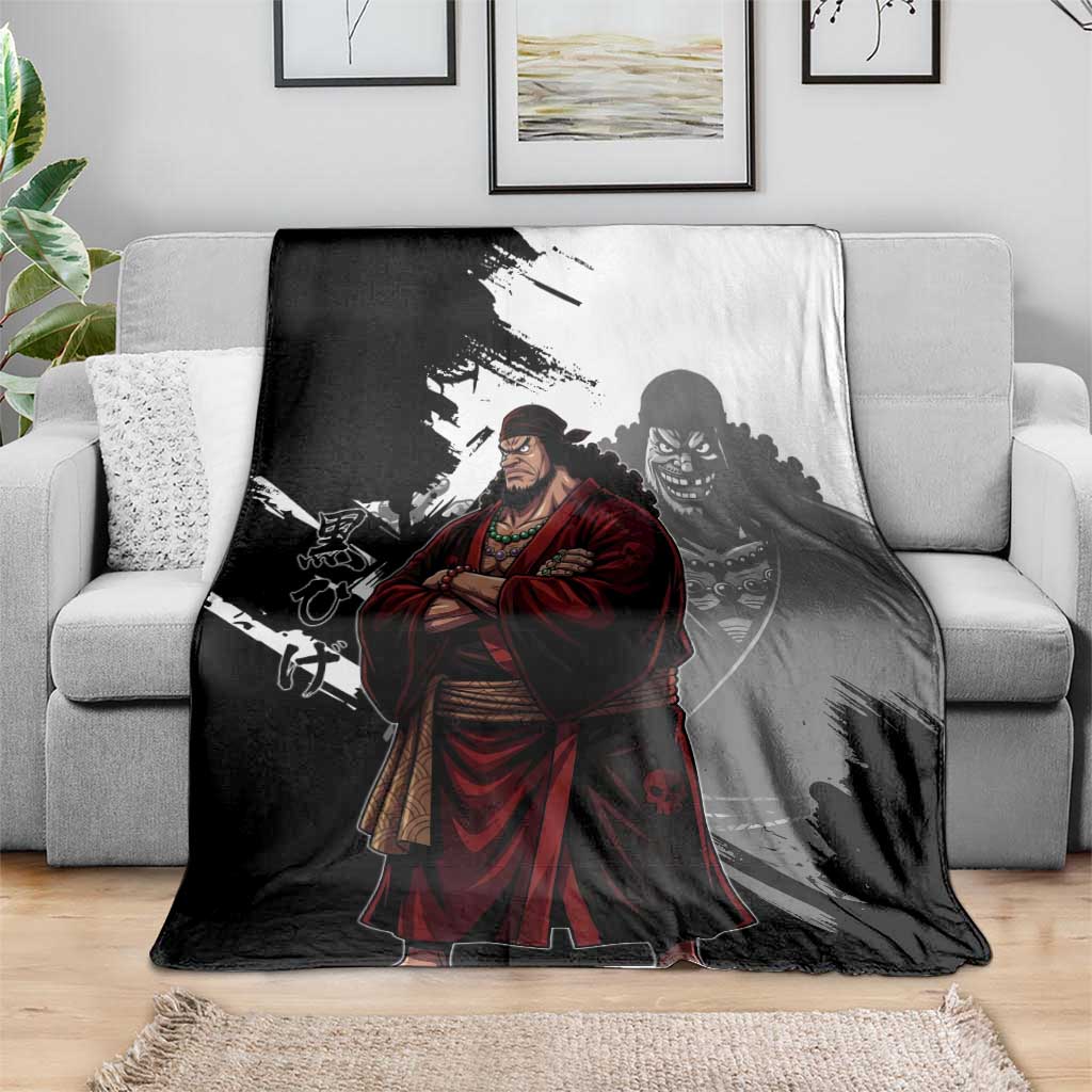 One Piece Blackbeard Blanket Dark Emperor Ink Splash Graphic
