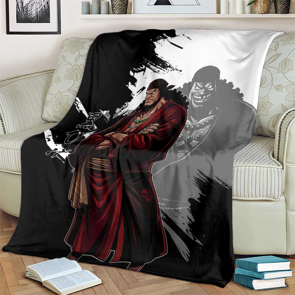 One Piece Blackbeard Blanket Dark Emperor Ink Splash Graphic