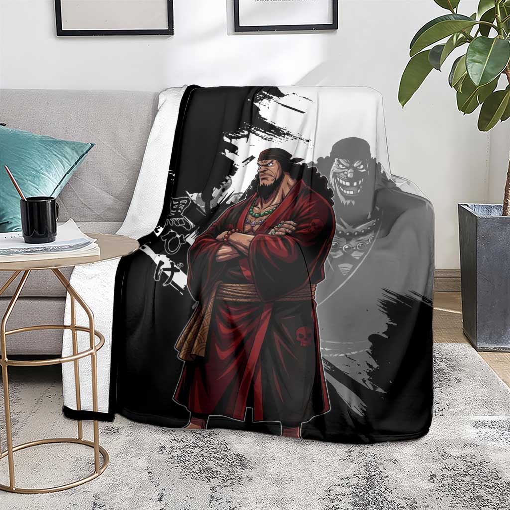 One Piece Blackbeard Blanket Dark Emperor Ink Splash Graphic