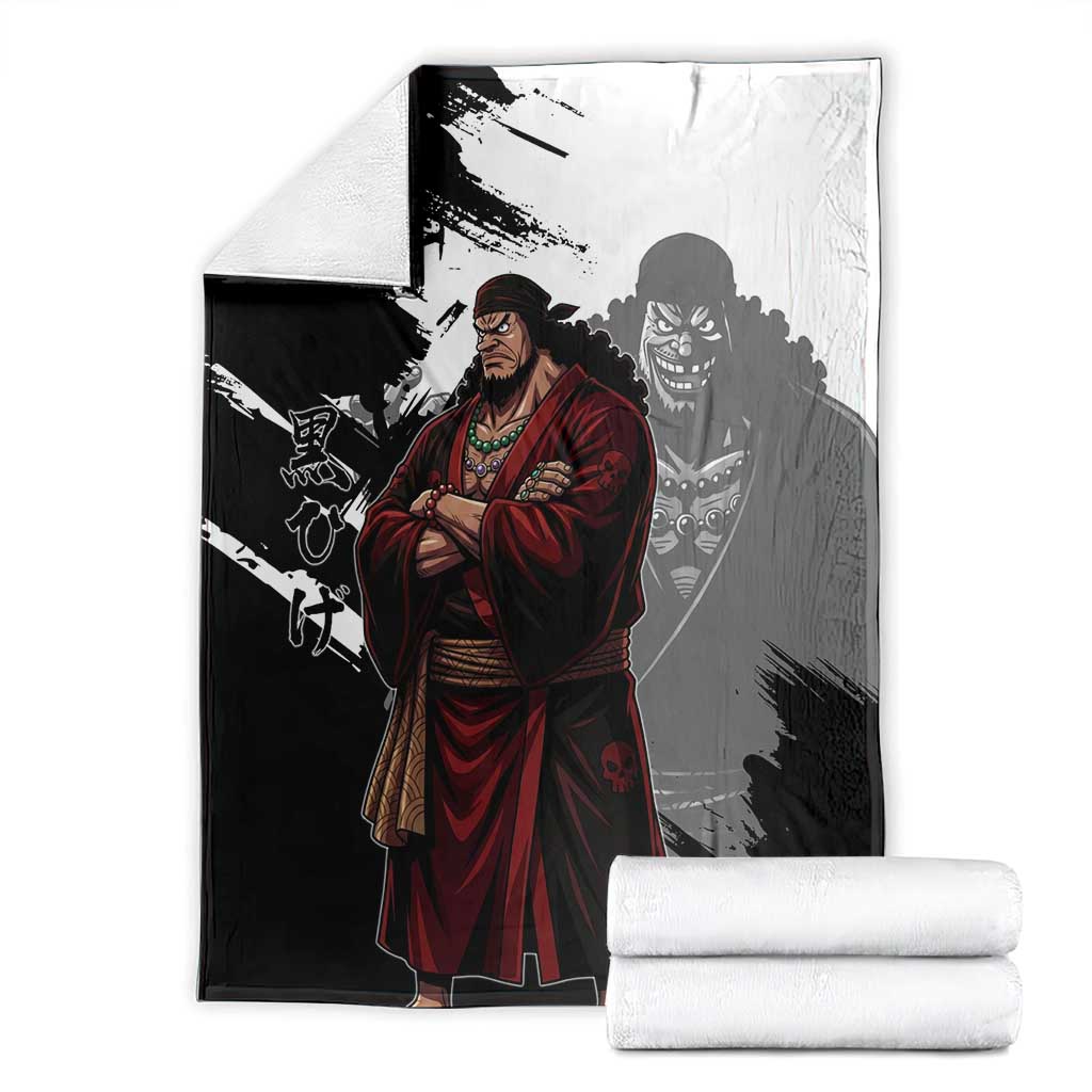One Piece Blackbeard Blanket Dark Emperor Ink Splash Graphic