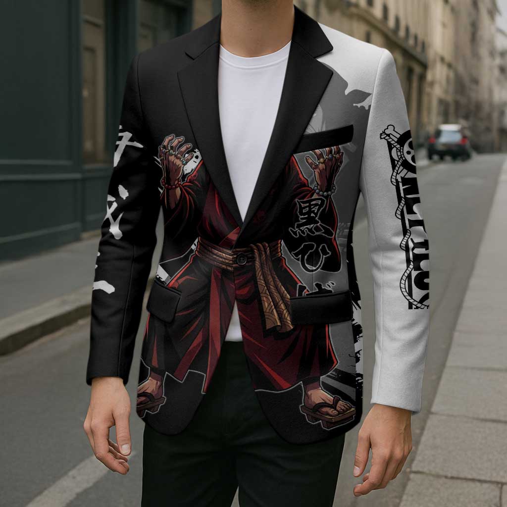 One Piece Blackbeard Blazer Dark Emperor Ink Splash Graphic