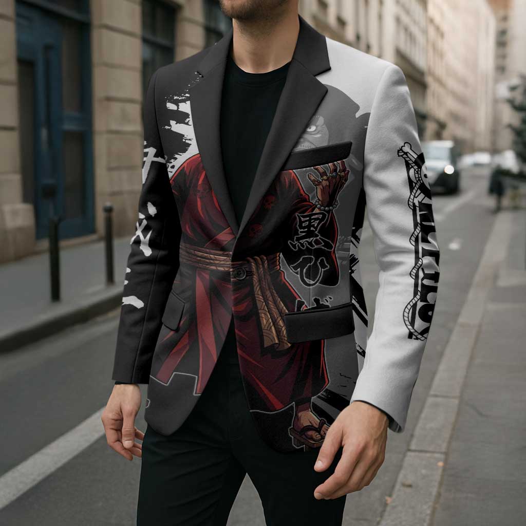 One Piece Blackbeard Blazer Dark Emperor Ink Splash Graphic
