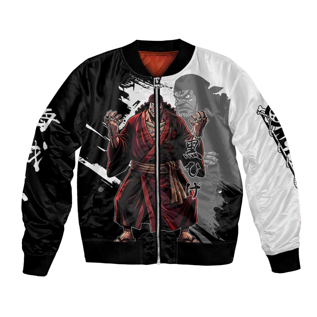 One Piece Blackbeard Bomber Jacket Dark Emperor Ink Splash Graphic