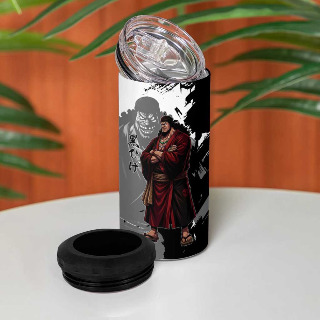 One Piece Blackbeard 4 in 1 Can Cooler Tumbler Dark Emperor Ink Splash Graphic