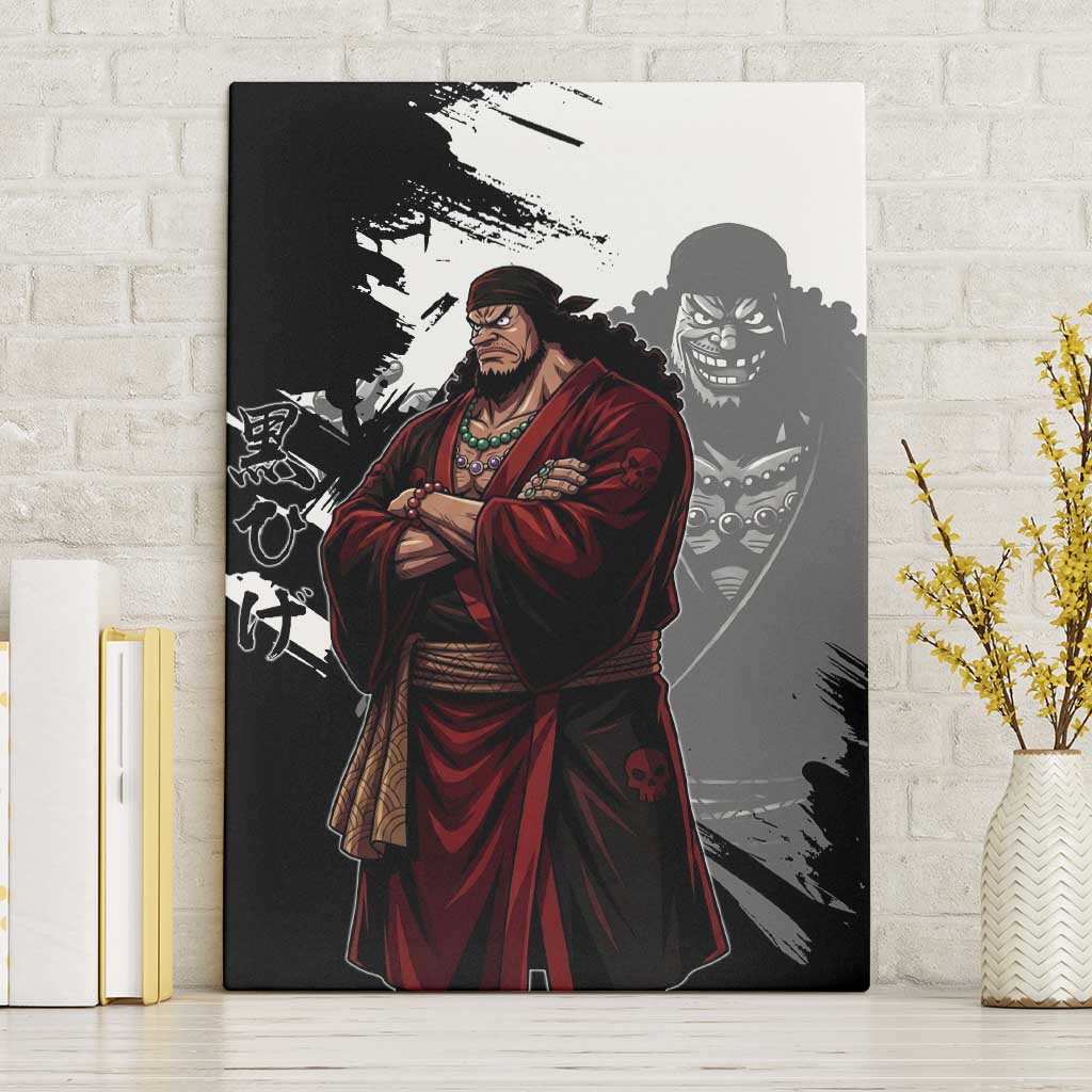 One Piece Blackbeard Canvas Wall Art Dark Emperor Ink Splash Graphic