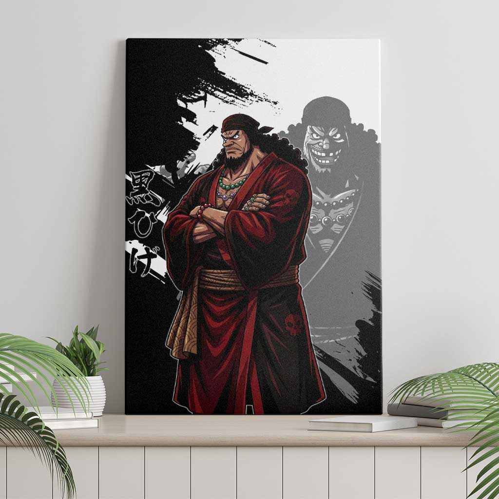 One Piece Blackbeard Canvas Wall Art Dark Emperor Ink Splash Graphic