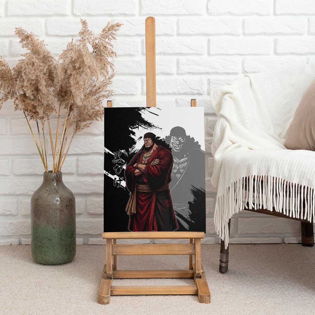 One Piece Blackbeard Canvas Wall Art Dark Emperor Ink Splash Graphic