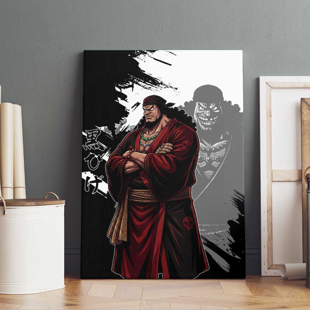 One Piece Blackbeard Canvas Wall Art Dark Emperor Ink Splash Graphic