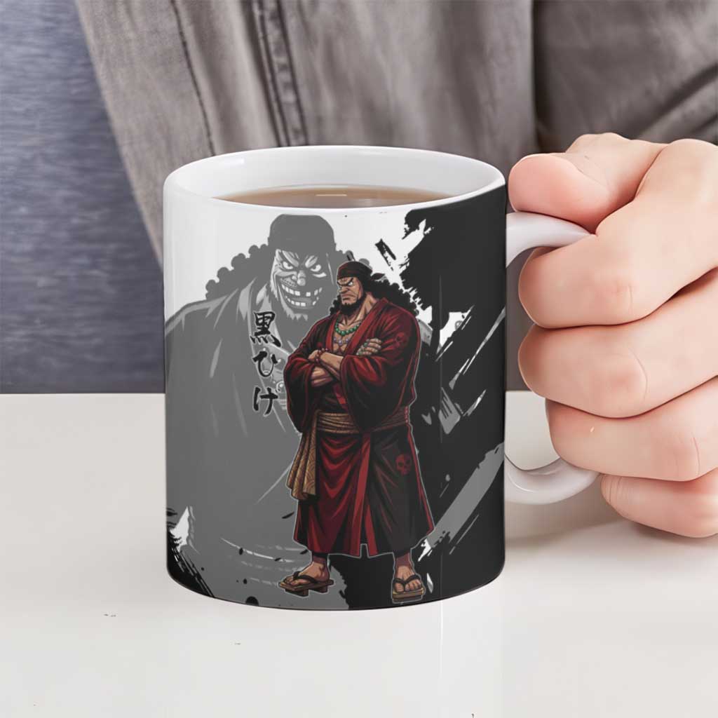 One Piece Blackbeard Ceramic Mug Dark Emperor Ink Splash Graphic